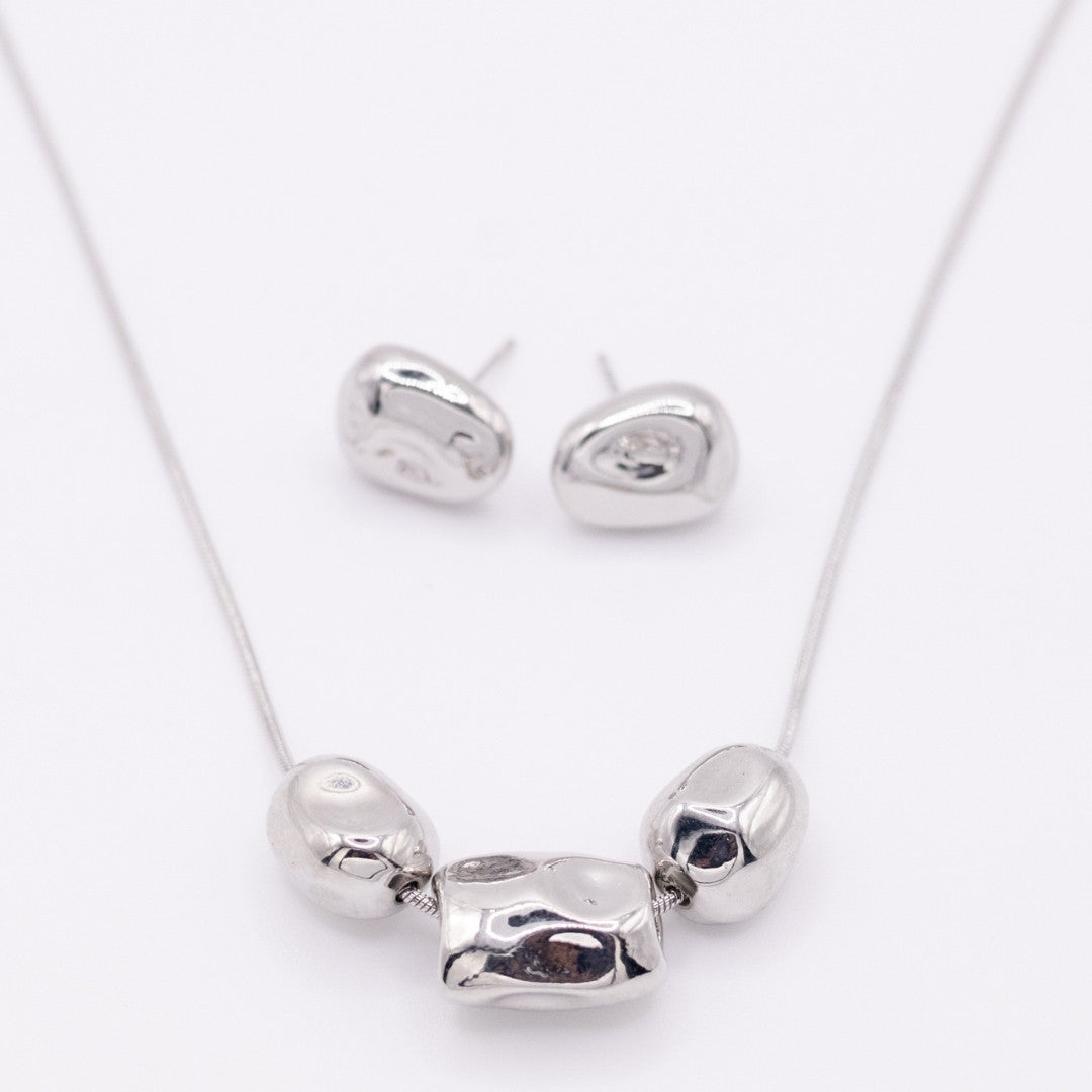 Collar Siena Silver Set con Aretes
