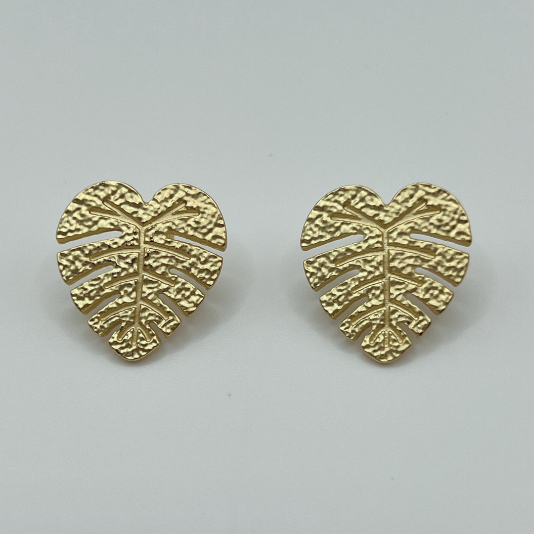 Aretes Hojas Dorados