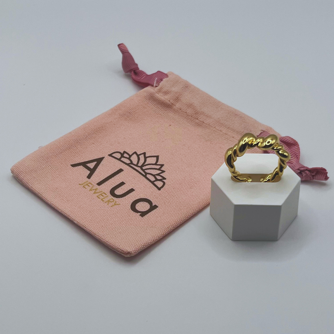 Anillo Líneas Doradas