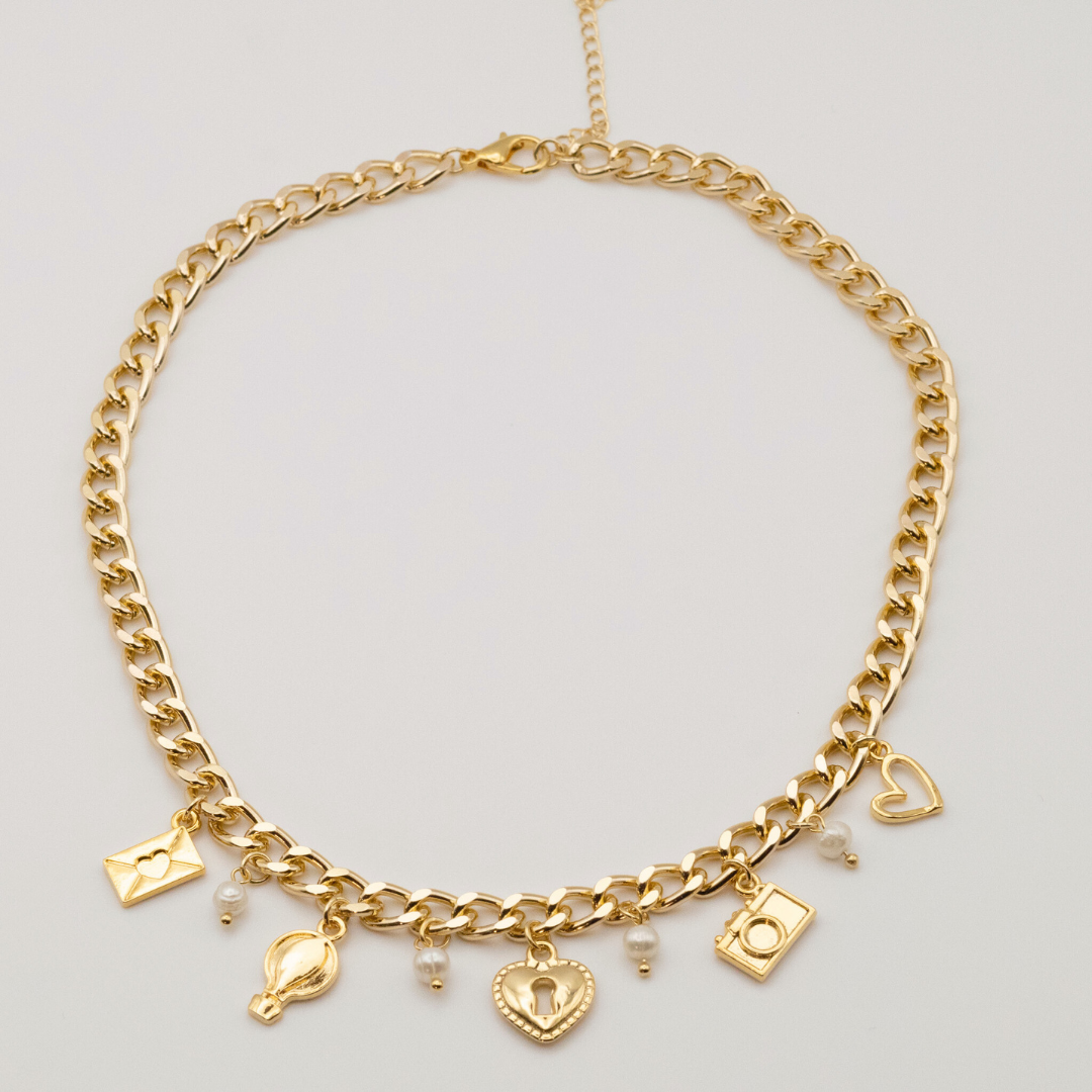 Collar Dijes Corazòn Candado