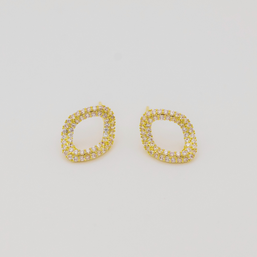 Aretes Ondas con Zircones