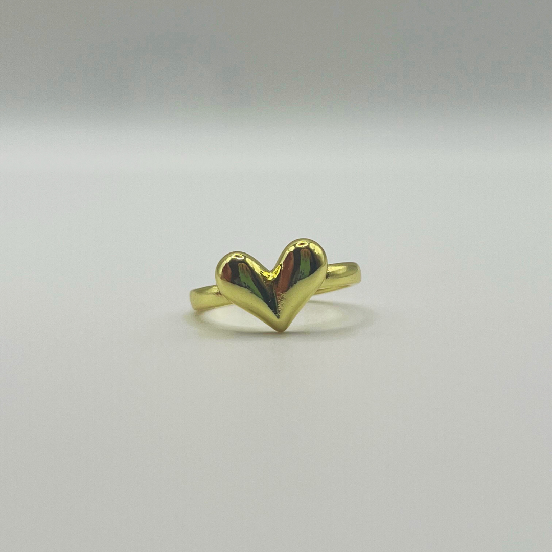 Anillo Aro Corazón Dorado