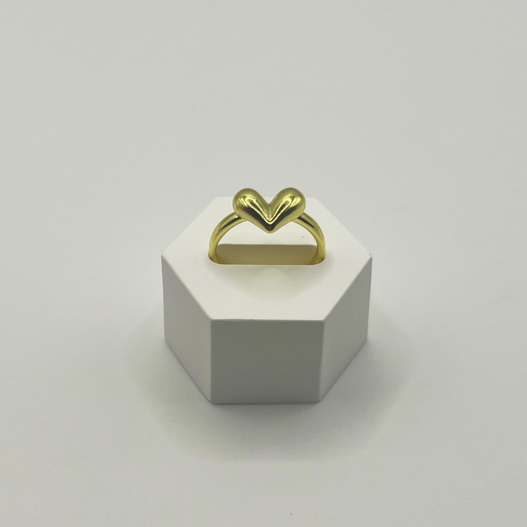 Anillo Aro Corazón Dorado