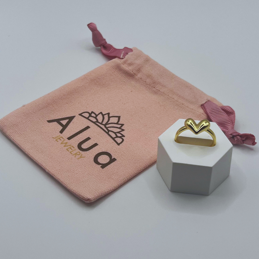 Anillo Aro Corazón Dorado