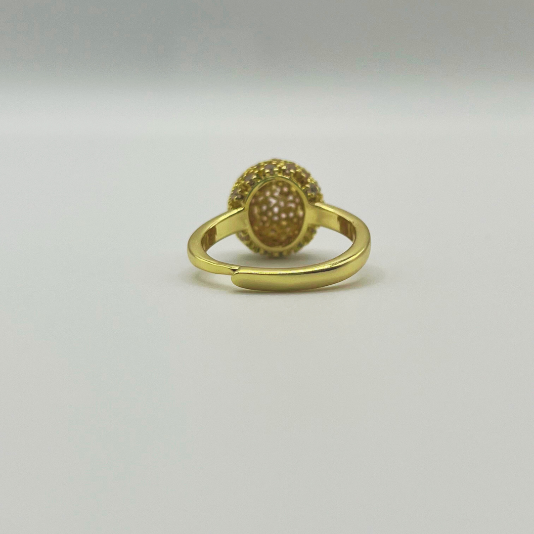 Anillo Esfera con Zircones Gold