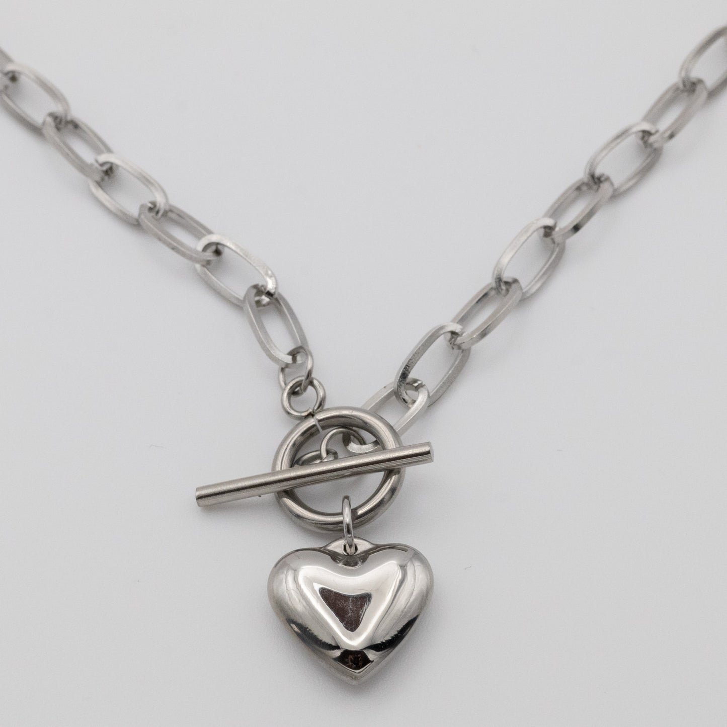 Collar Eslabones Corazón Silver