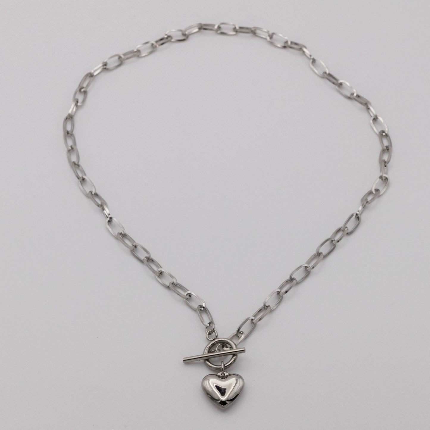 Collar Eslabones Corazón Silver