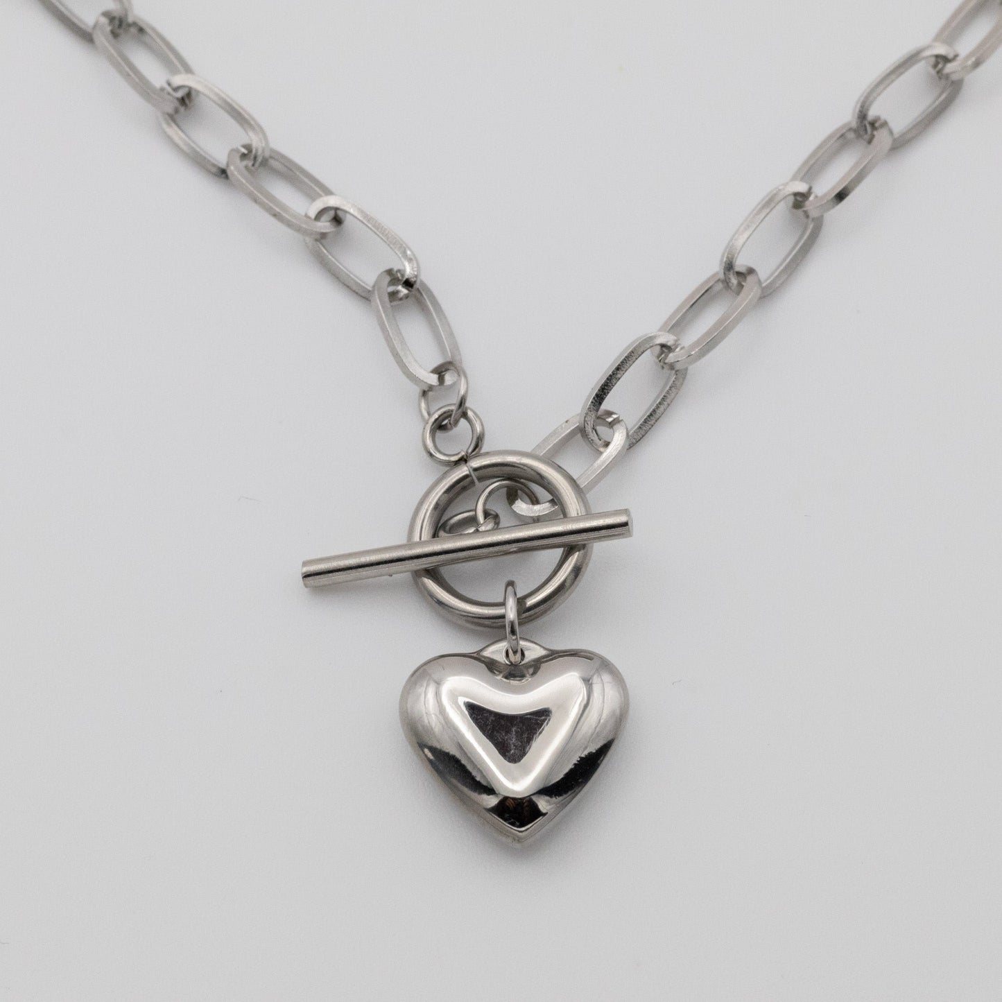 Collar Eslabones Corazón Silver