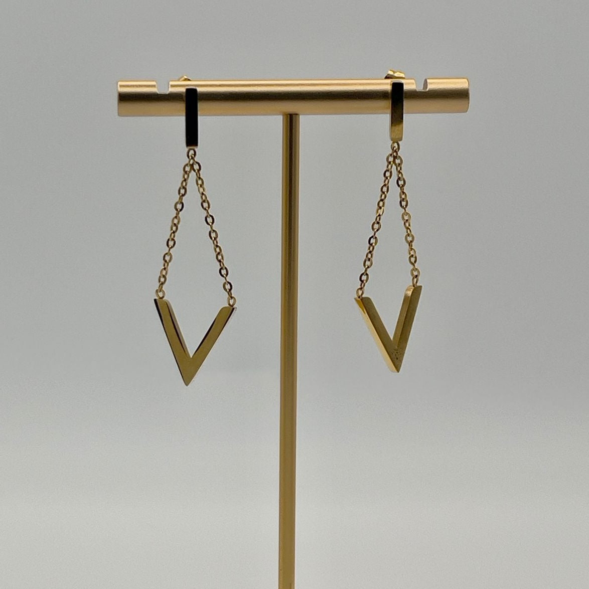 Aretes Triangulo Gold Largos