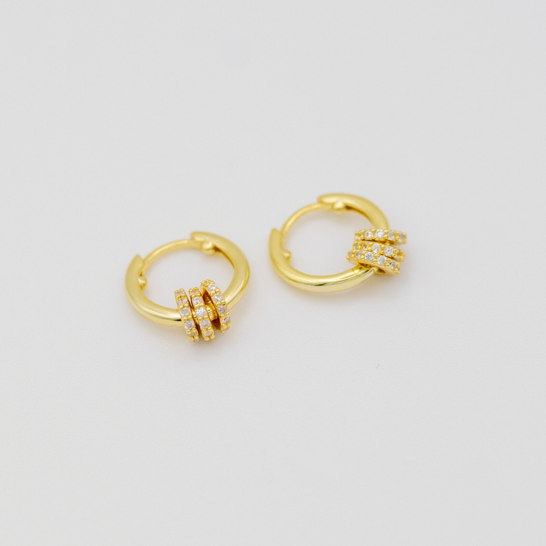 Aretes Mini con Charms Gold