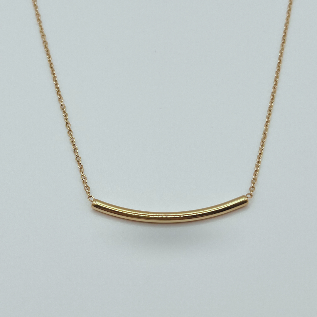 Collar Tubo Dorado