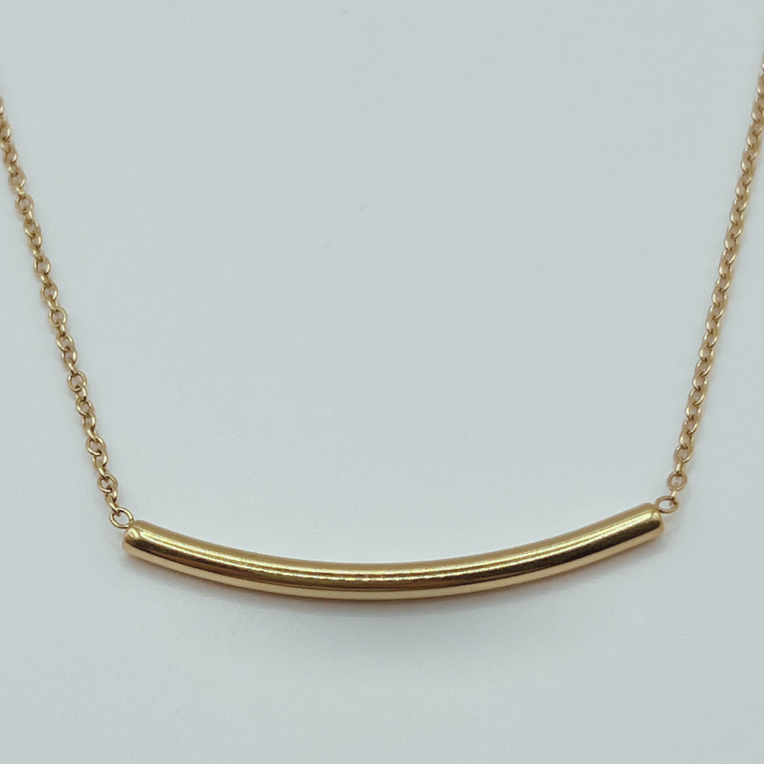 Collar Tubo Dorado