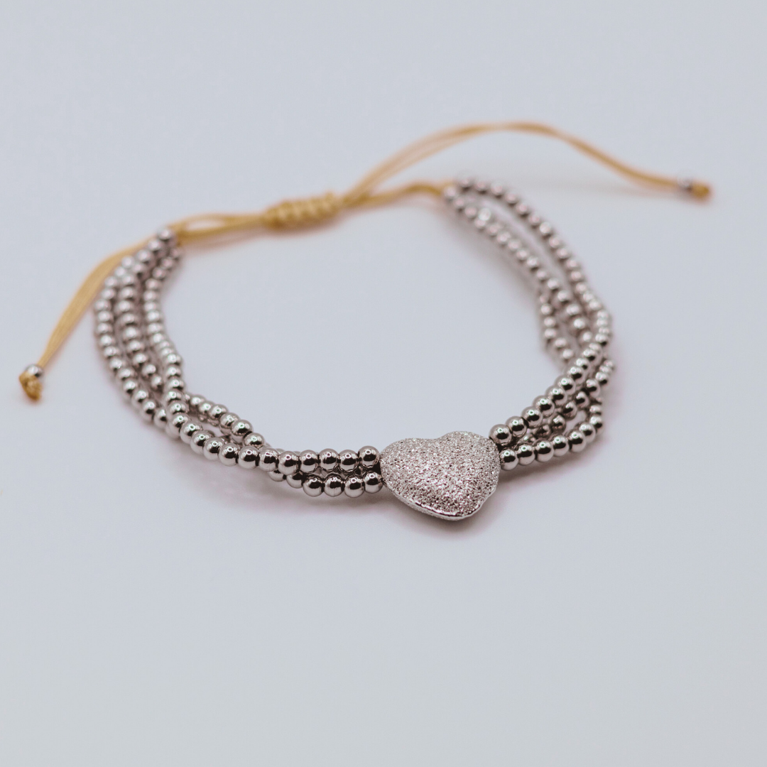 Pulsera Balines corazón Silver