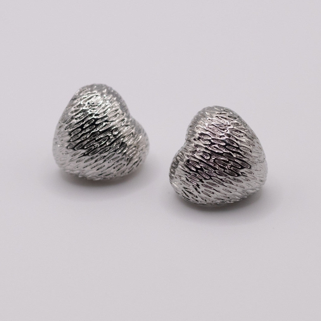 Aretes Bubble Corazon Silver