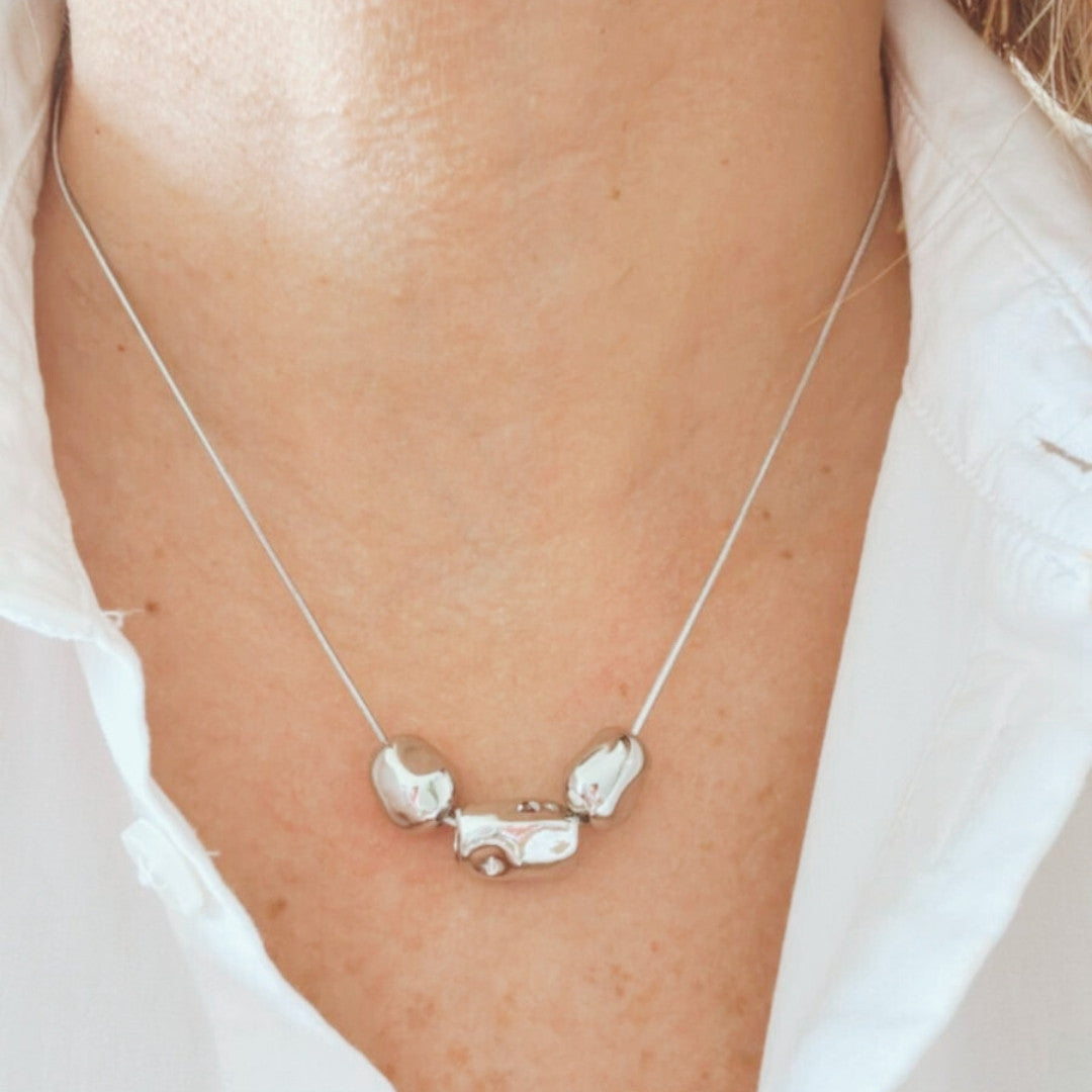 Collar Siena Silver Set con Aretes