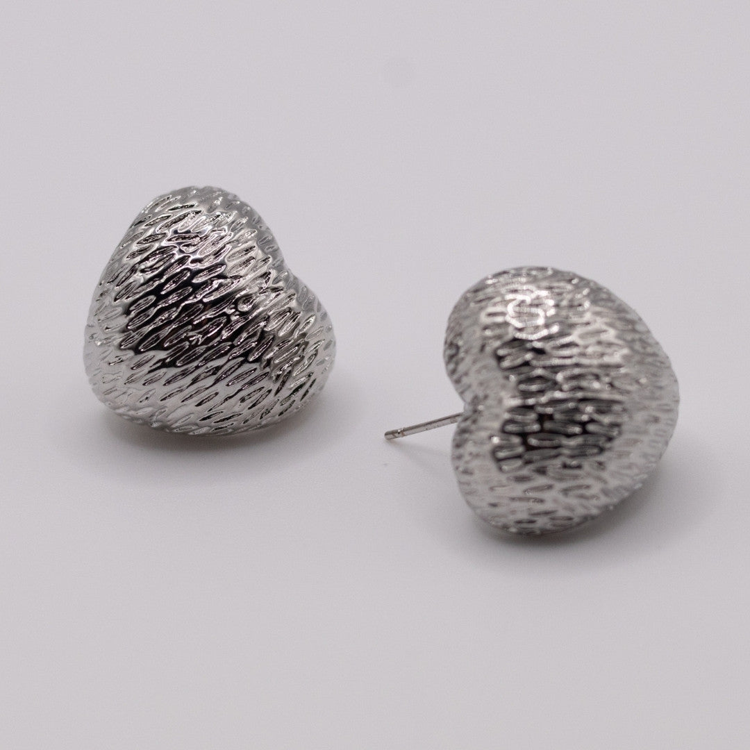 Aretes Bubble Corazon Silver