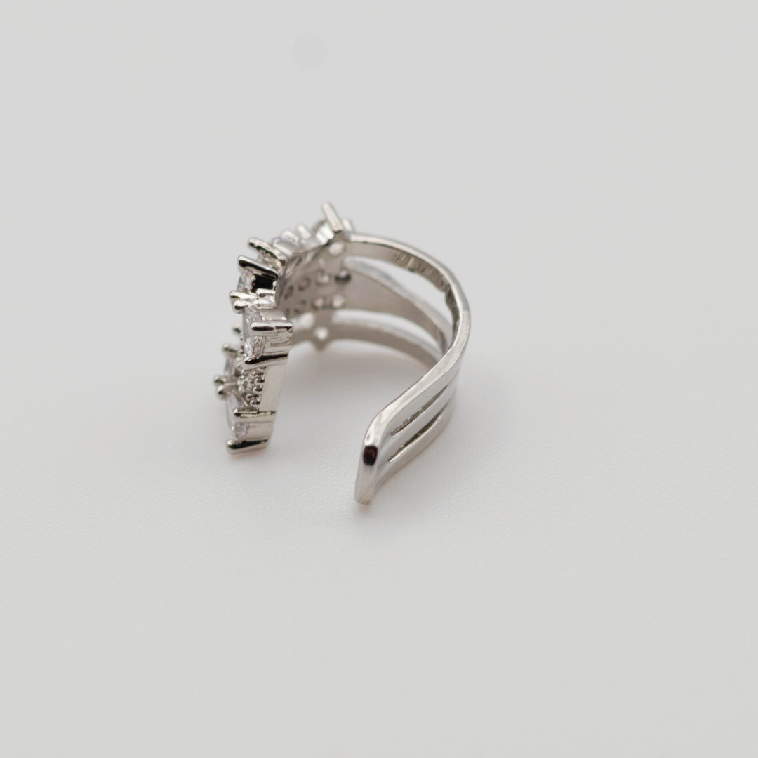 Earcuff Zircone Corona Silver