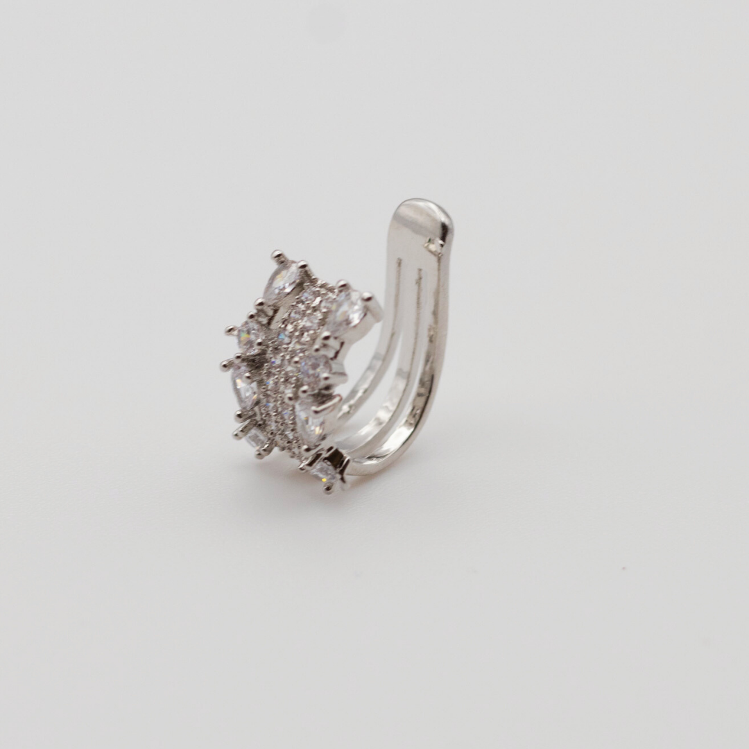Earcuff Zircone Corona Silver
