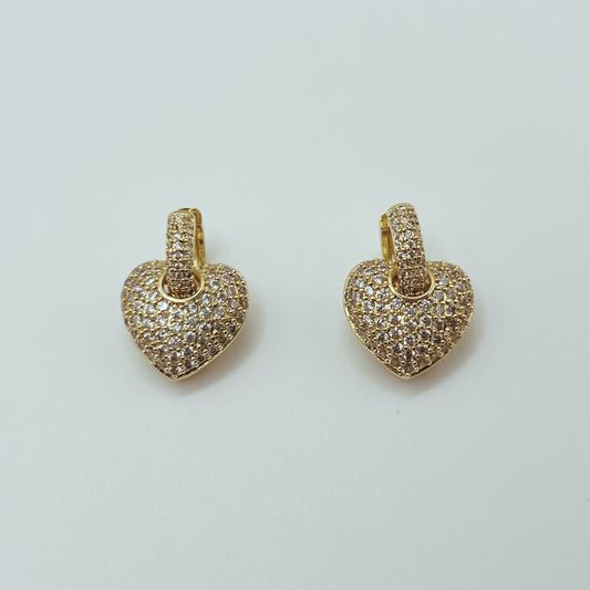 Aretes Corazon Brillante