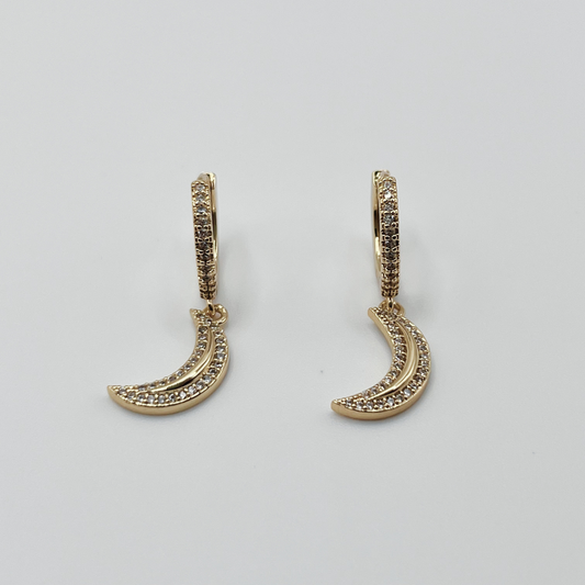 Aretes Luna con Zircones