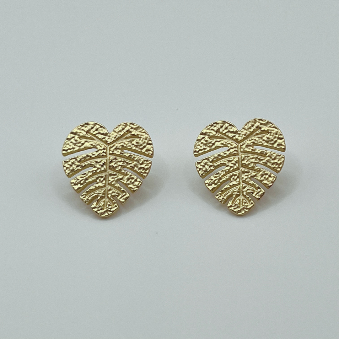 Aretes Hojas Dorados