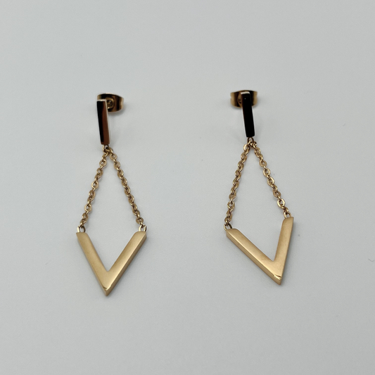 Aretes Triangulo Gold Largos