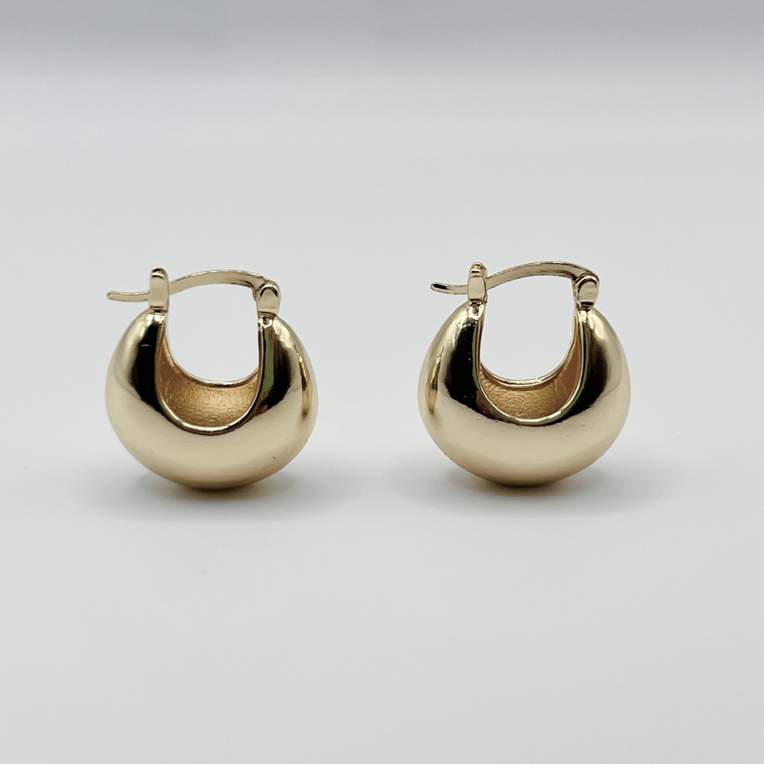 Aretes Gold Elegantes Curvos