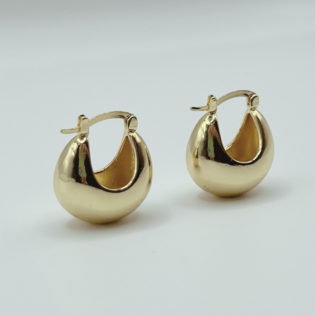 Aretes Gold Elegantes Curvos