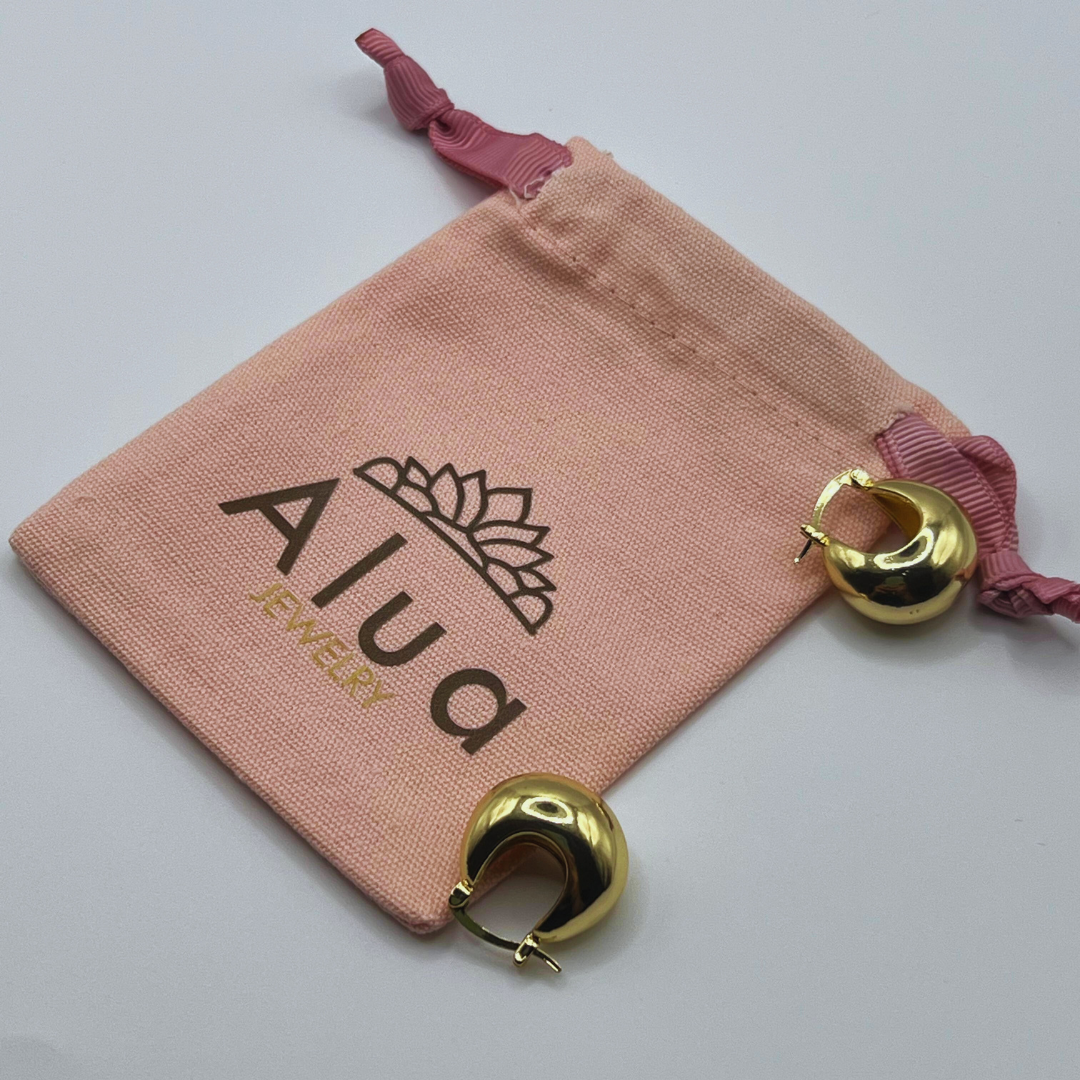 Aretes Gold Elegantes Curvos