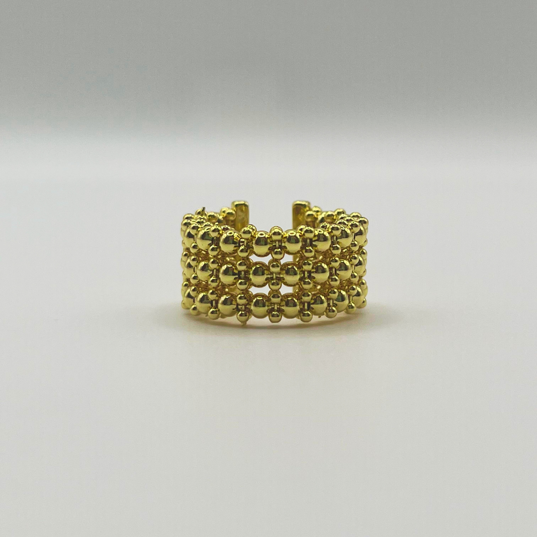 Anillo Tejido Maxi Dorado