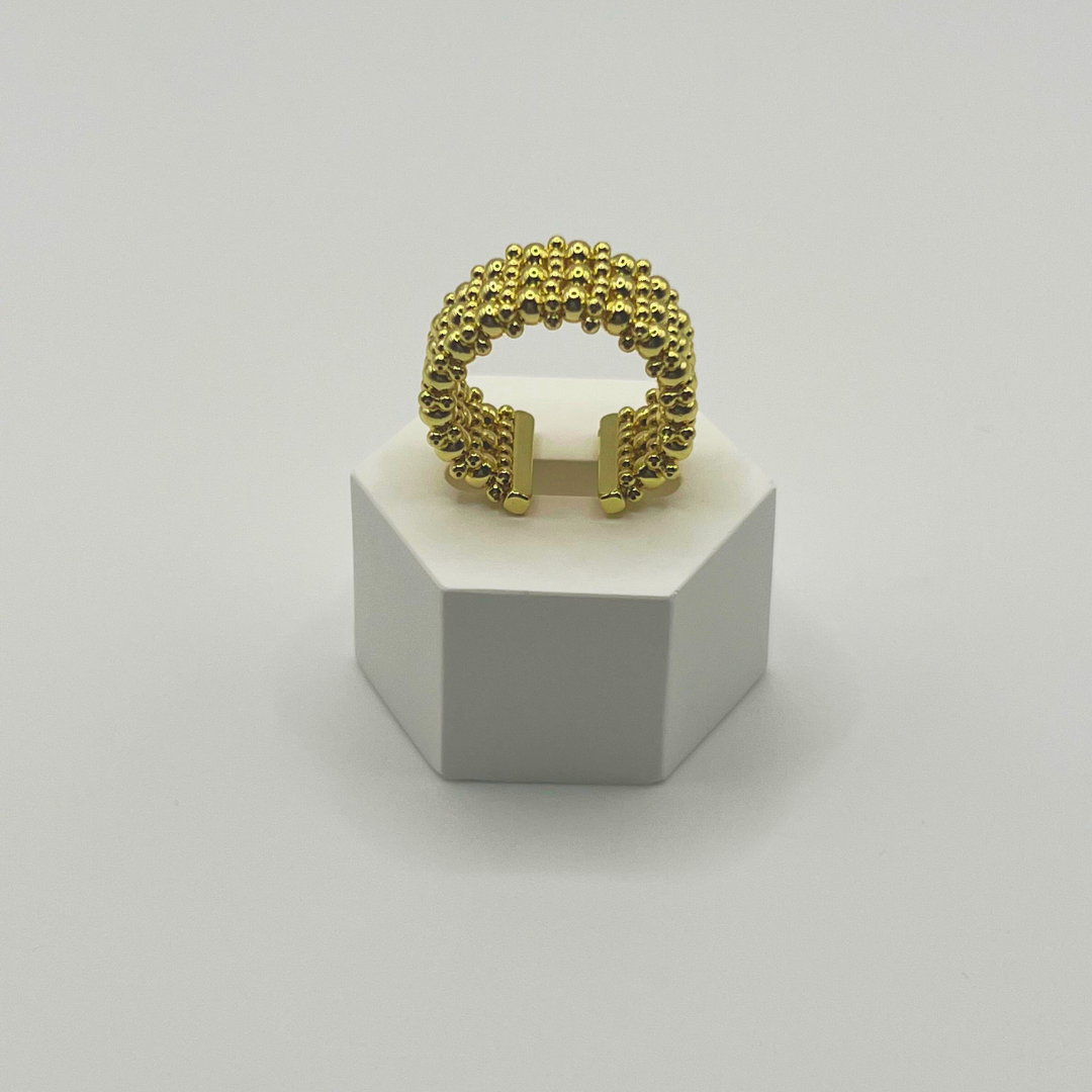 Anillo Tejido Maxi Dorado