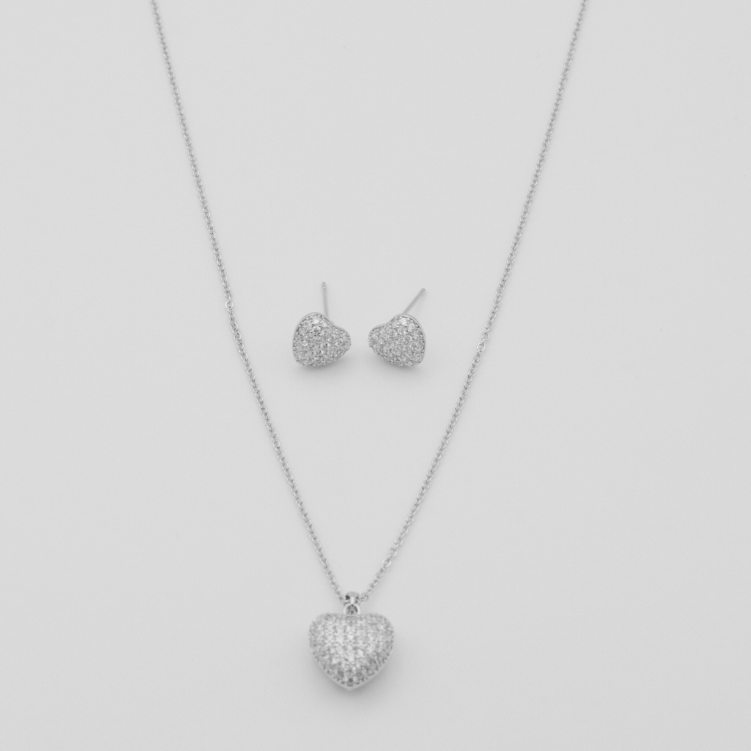 Collar Corazón Zircones Silver
