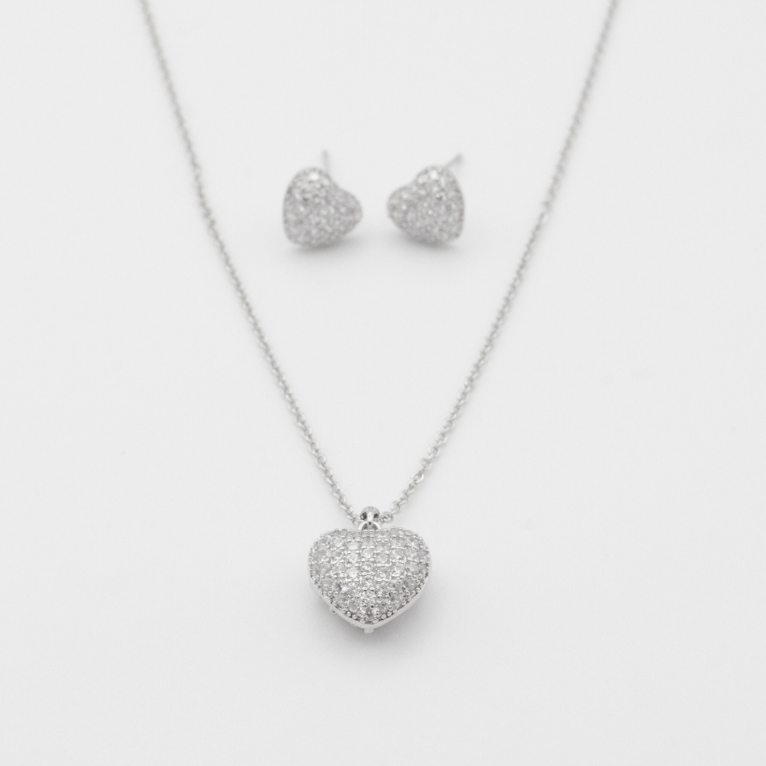 Collar Corazón Zircones Silver