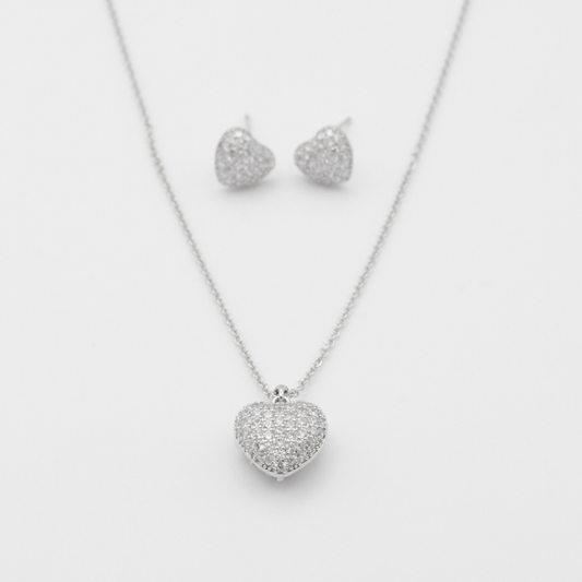 Collar Corazón Zircones Silver