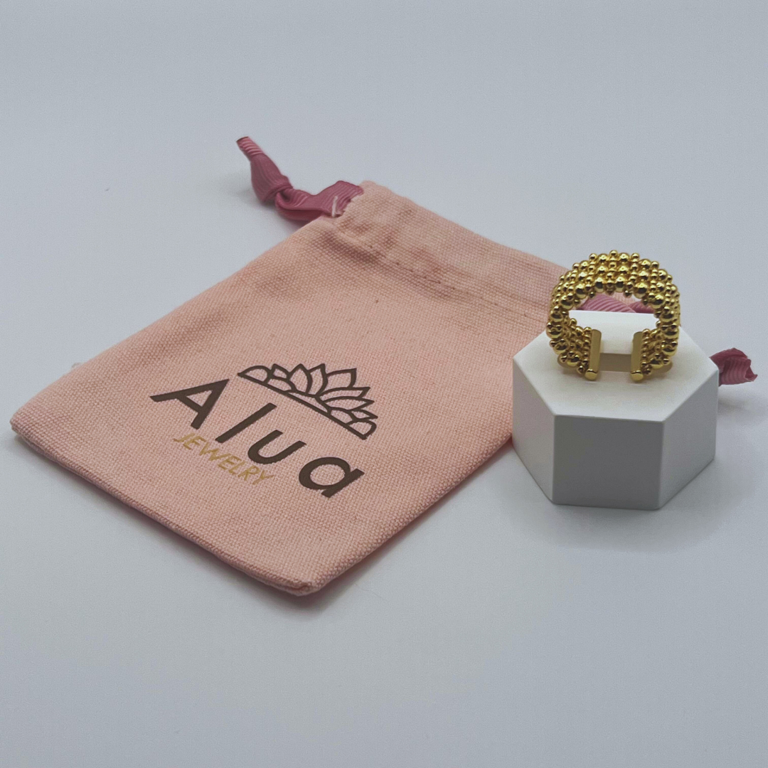 Anillo Tejido Maxi Dorado