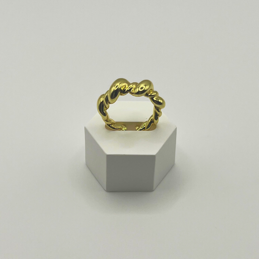 Anillo Líneas Doradas