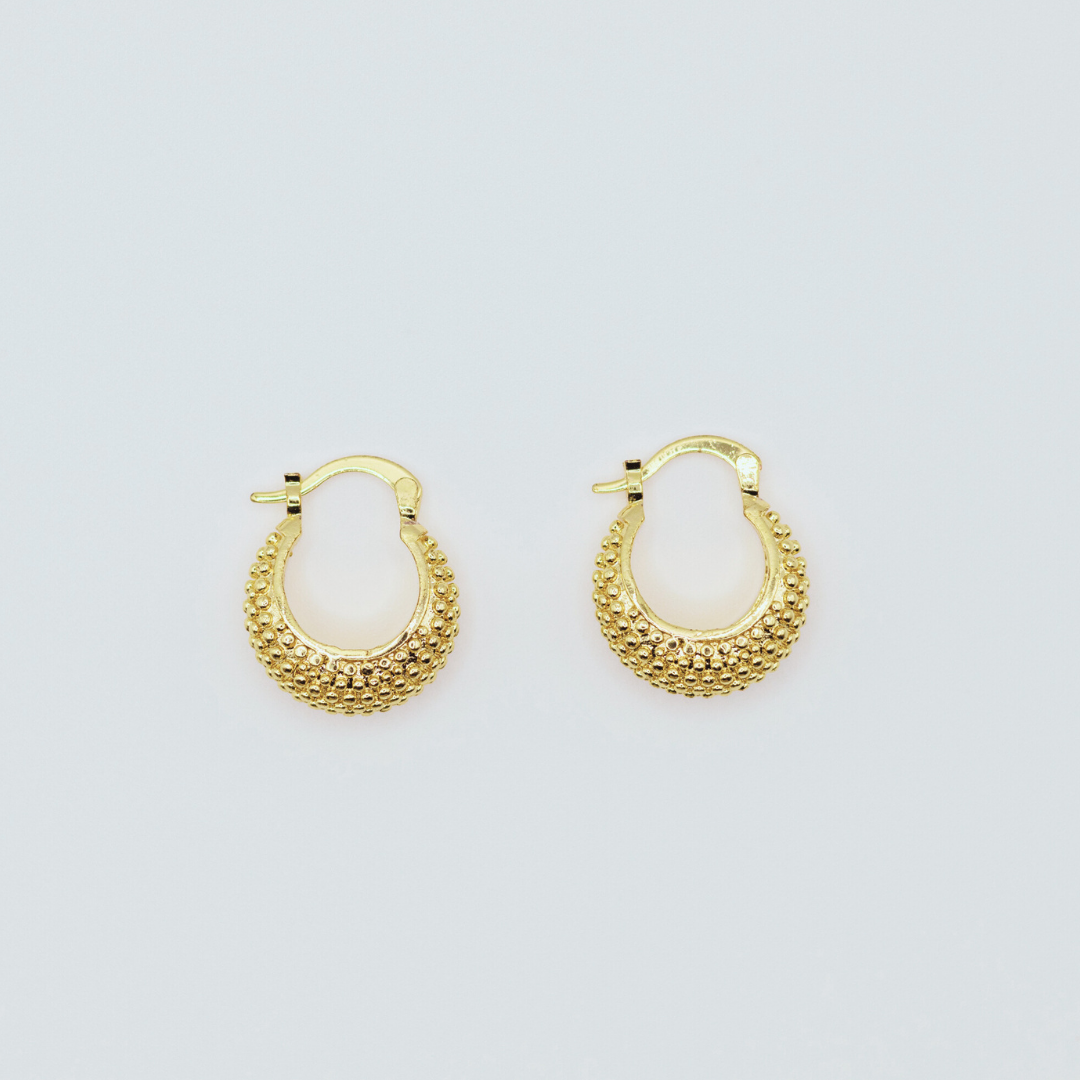 Aretes Argollas Con Zircones Doradas