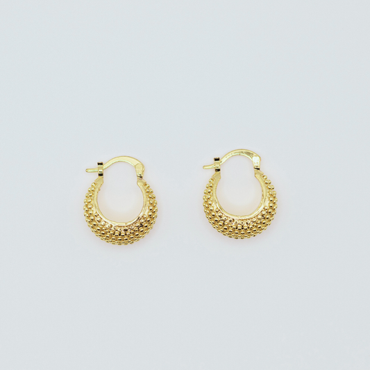 Aretes Argollas Con Zircones Doradas