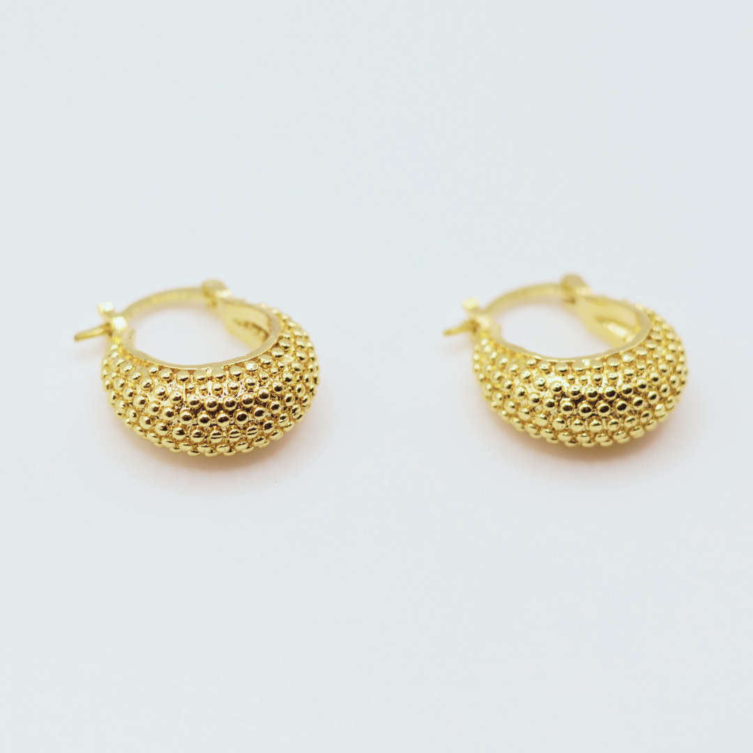 Aretes Argollas Con Zircones Doradas