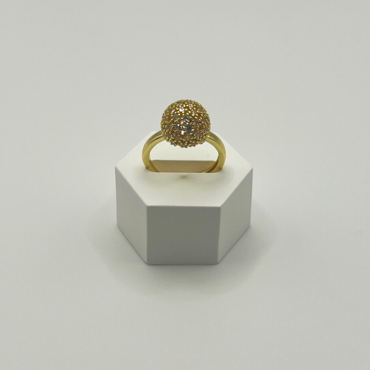 Anillo Esfera con Zircones Gold