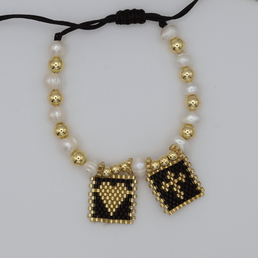 Pulsera Balines y Perlas