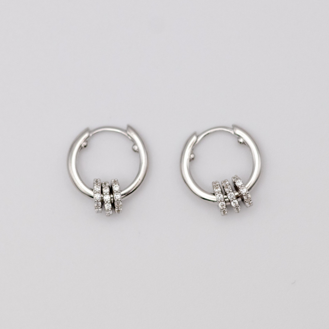 Aretes Mini con Charms Silver