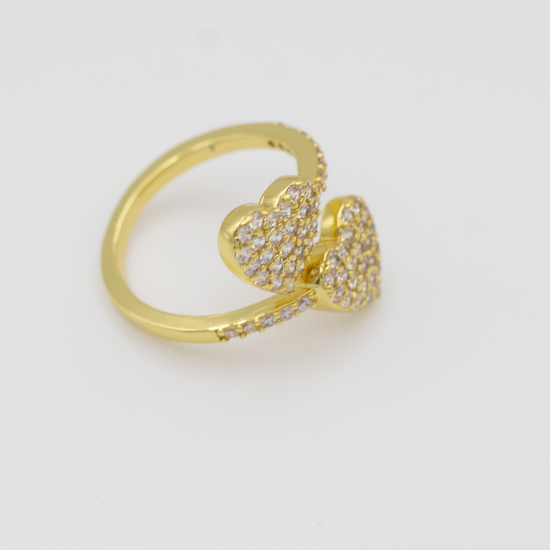 Anillo Doble Corazón Gold