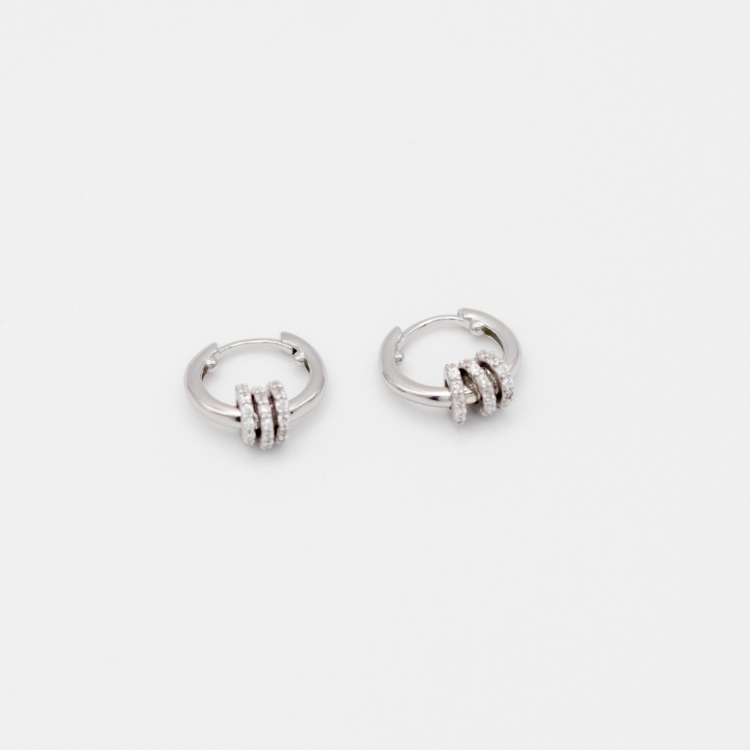 Aretes Mini con Charms Silver