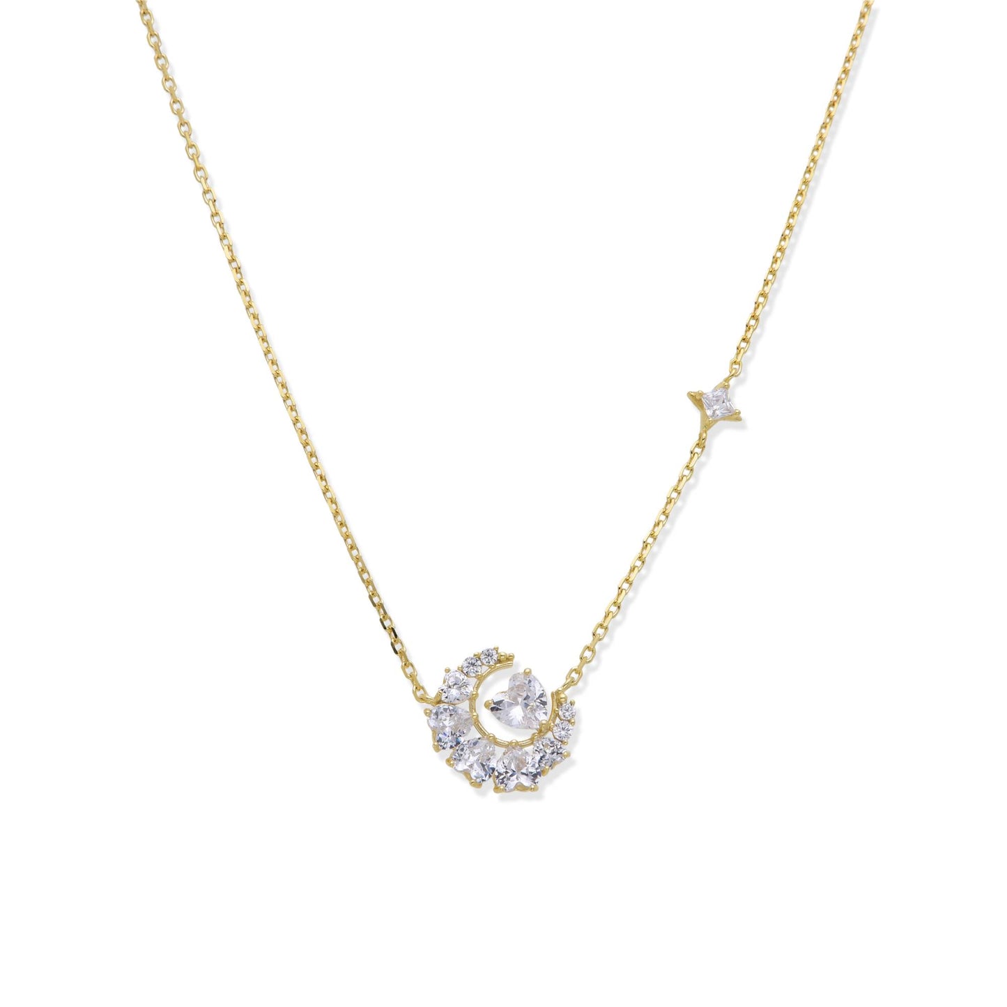 Collar Luna Corazón Brillante