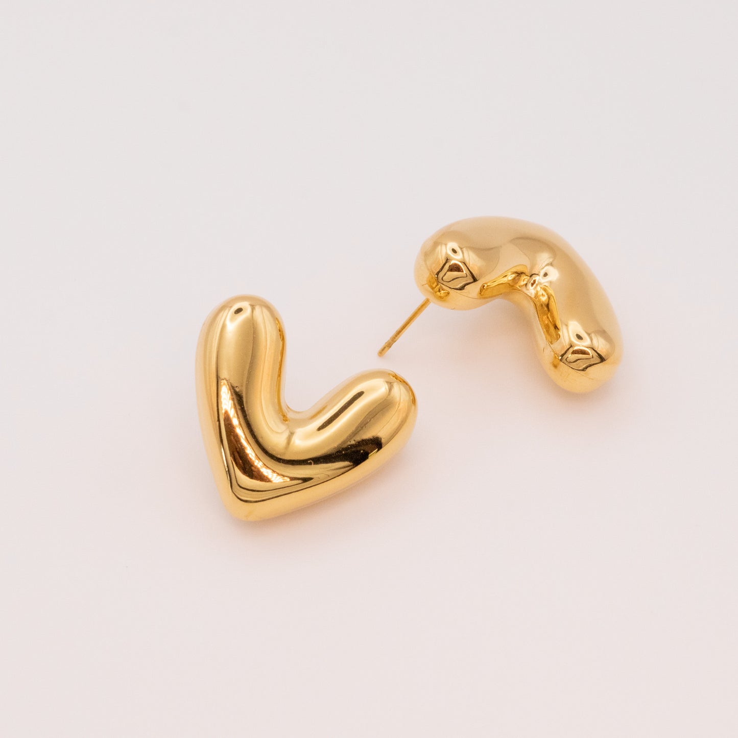 Aretes Corazón Chunky Gold