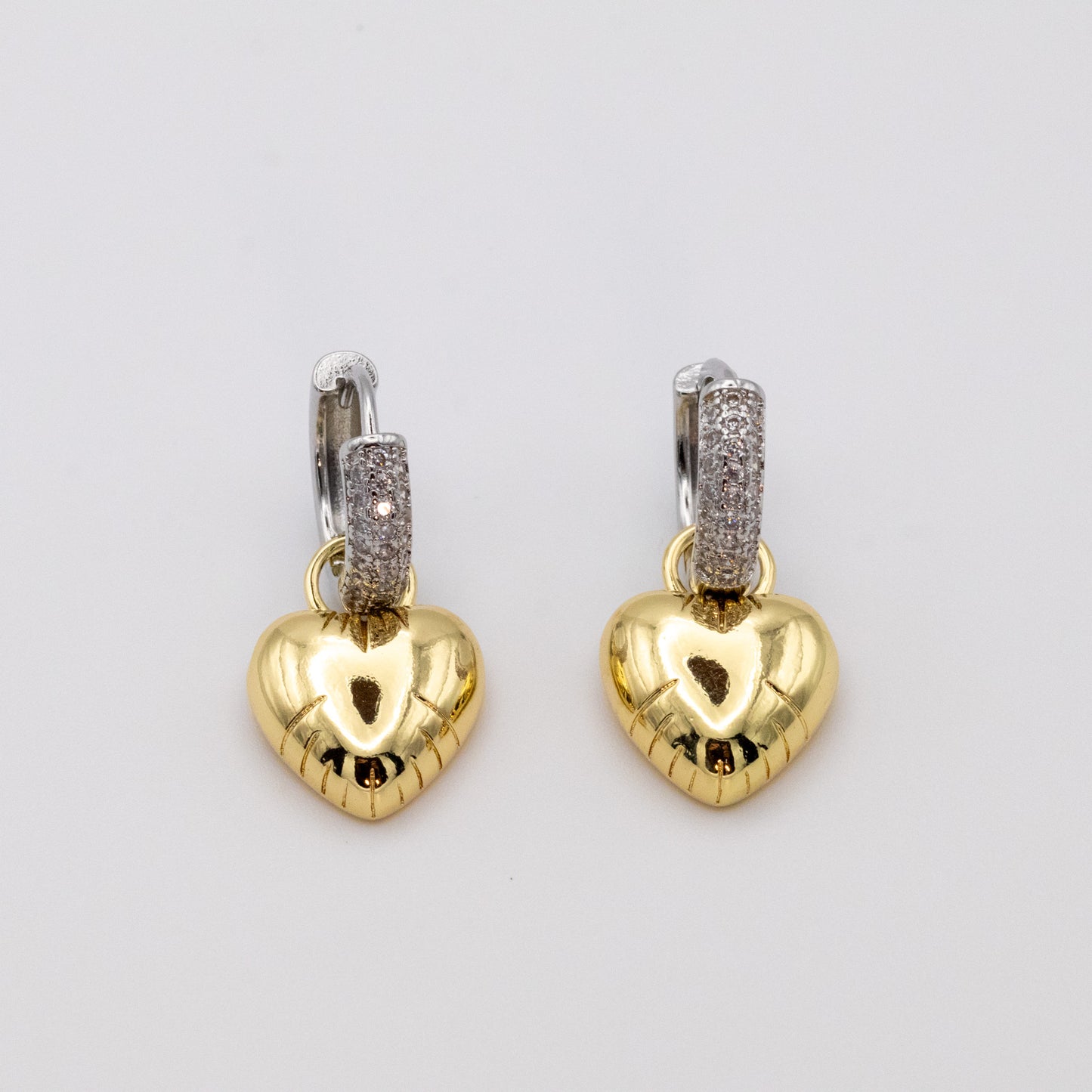 Aretes Gold&Silver con Zircones