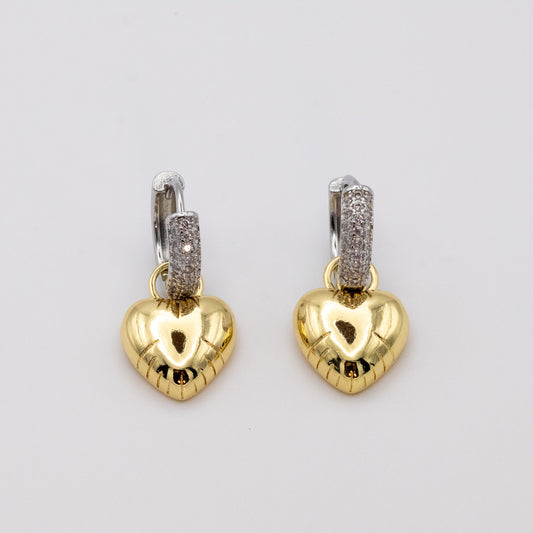 Aretes Gold&Silver con Zircones