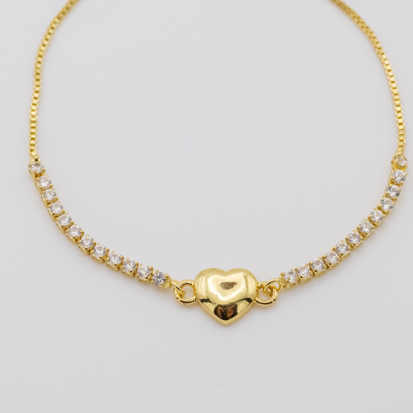 Pulsera Corazones y Zircones Ajustable