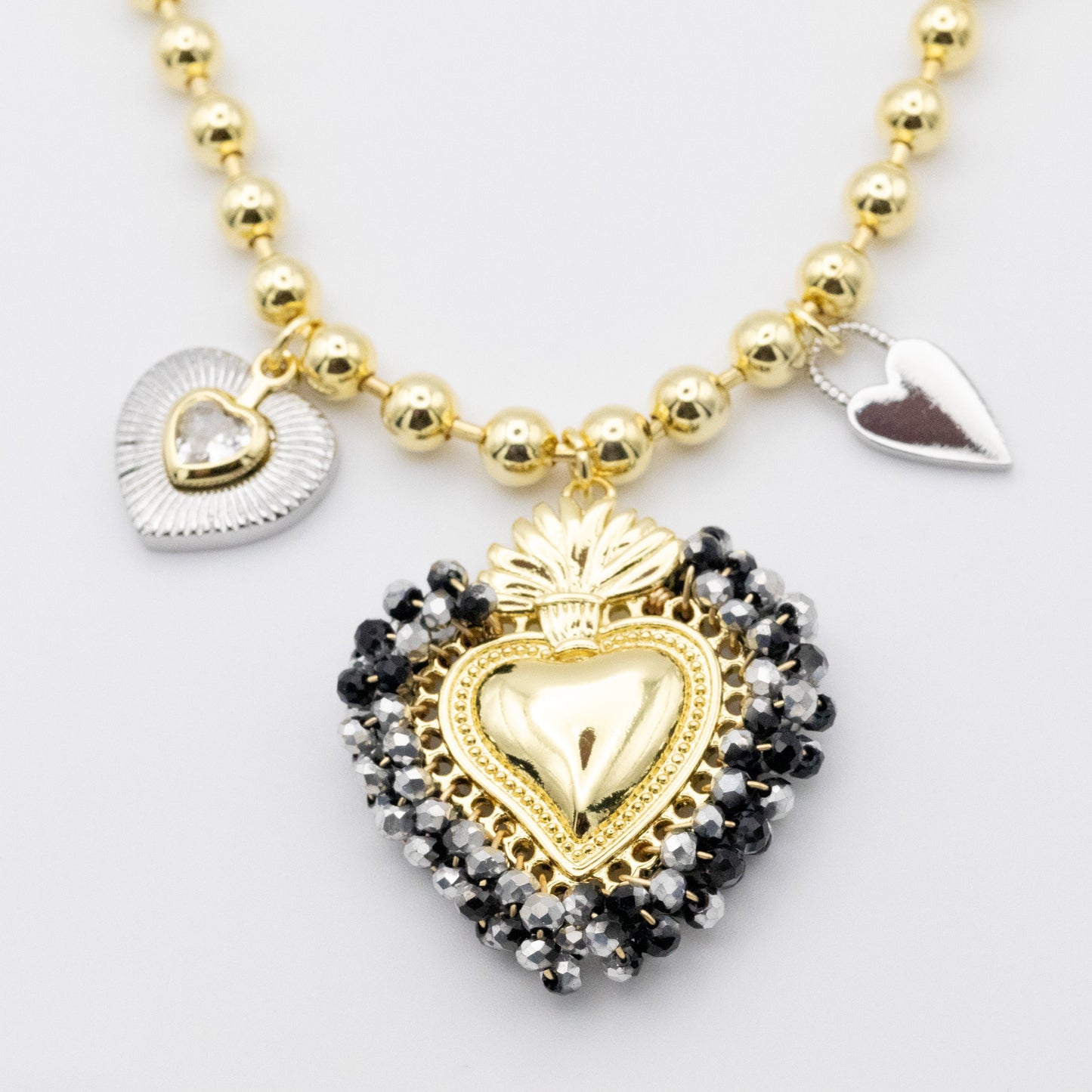 Collar Flame Corazón Negro